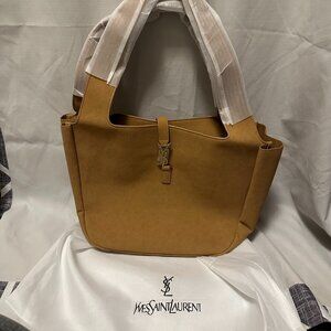 New With Dust Bag Designer INSPIRED Purse Large Brown Soft Suede